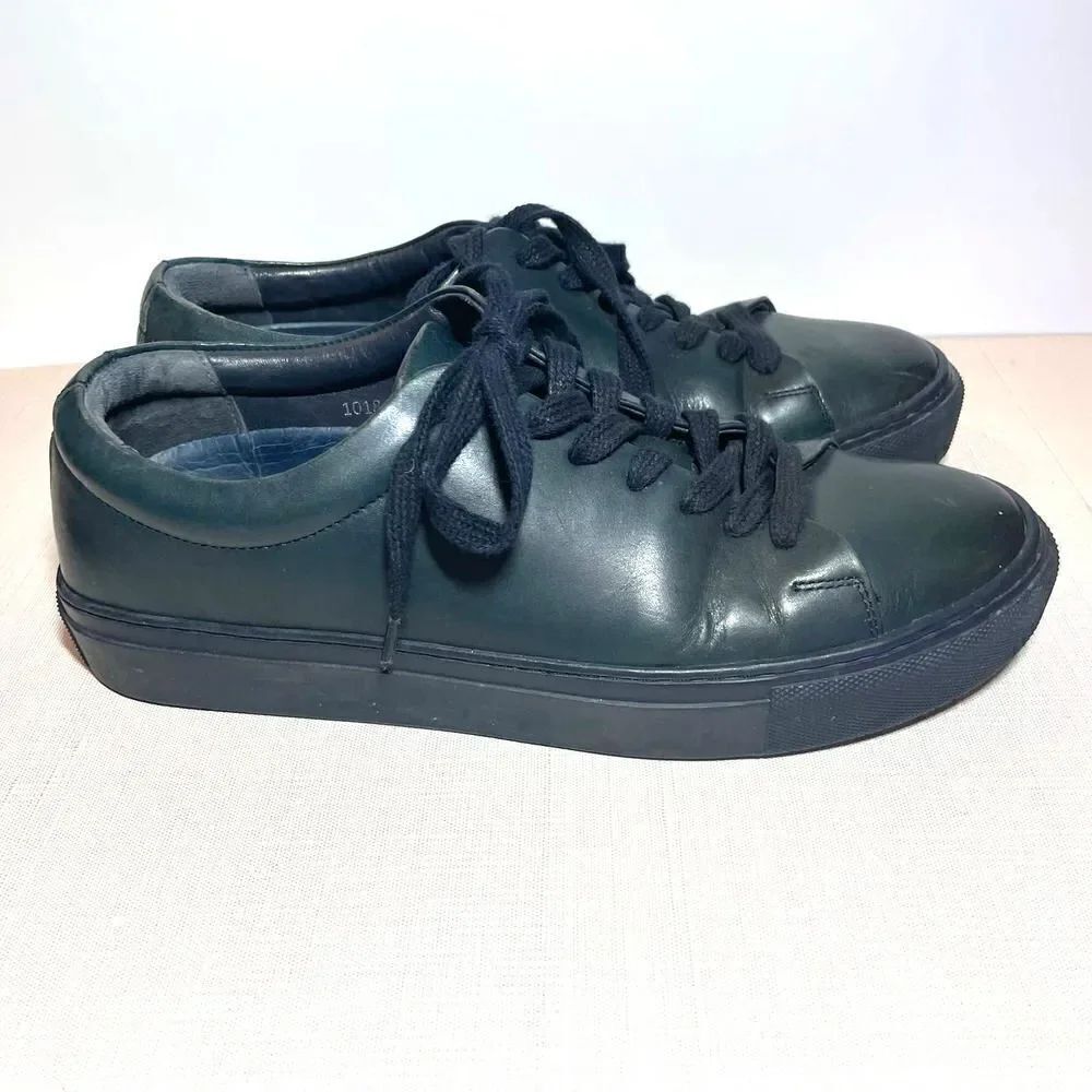 Wolf Shepherd Mens Leather Glider FS Navy Blue Lace Up Retro Sneakers Size 6